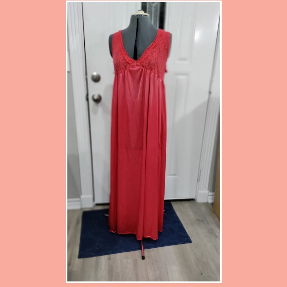 Quiet Moments long red gown lingerie vintage